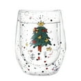 thumbnail image 1 of 1 Pcs Christmas Glass Coffee Mugs With Handle, 14 oz Glass Double with Handle Clear Christmas Holiday Styles Cups Iced Coffee Mugs Christmas Gift for Hot Chocolate Milk Beverages(E), 1 of 4