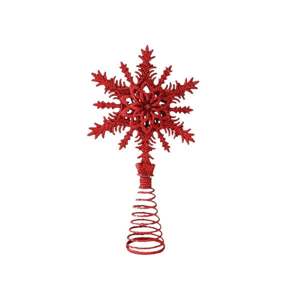 1 Pcs Christmas Glitter Snowflake Tree Topper Gold Silver Xmas Decor Snowflake for Top Small Christmas Ornaments Decoration Tree Topper for Xmas New Year Party Holiday Indoor Home(8.34"X4.44")