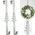 thumbnail image 1 of 1 Pcs Christmas Silver Metal Wreath Hanger, 15 Inches Wreath Hook with Christmas Tree for Front Door, Heavy Duty Wreath Holder for Wreath Christmas Decorations, 1 of 9