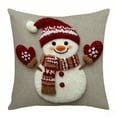 thumbnail image 1 of 1 Pcs Christmas Theme Reindeer Santa Claus And Snowman Pattern Pillowcase, Festival Atmosphere Decoration Living Room Sofa Cushion Cover, 1 of 4