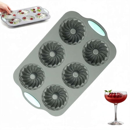 1 Pcs Christmas Wreath Ice Mold, 6 Hole Silicone Cube Tray for Holiday Ice Cubes, Donuts, Baking, Crafts & Chocolate