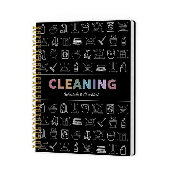 1 Pcs Cleaning Planner,Cleaning Schedule And Checklist Organizer,Household Cleaning Planner With Daily/Weekly/Monthly Task,Planner Notebook For Home,Family Cleaning Tasks,(Black,8.66x11.81 in)