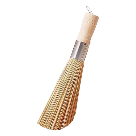 1 Pcs Cleaning Whisk,Traditional Wok Brush,Kitchen Cleaning Brushes for Scrubbing and Cleaning Cooking Pots,9.84 Inch Kitchen Cleaning Brushes for Scrubbing Pans and Grilling Utensils,(Beige,9.84 in)