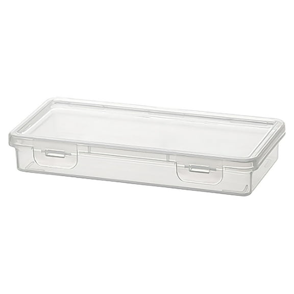 1 Pcs Clear Containers Box with Hinged Lid and Snap Closure Plastic Storage Organizer Box, Painting Pencils Brush Storage Case, Pen Container for Drawing Tools, Office Supplies,Clear