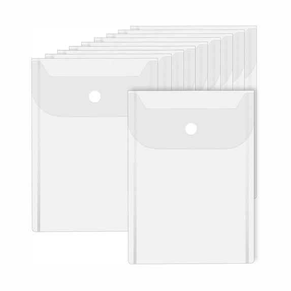 1 Pcs Clear Plastic Envelopes for Documents, 5×7 Inch Waterproof Plastic Envelopes with Snap Closure Clear Envelope Pouch Stamp and Die Storage Pockets Document File Folders for Home Office