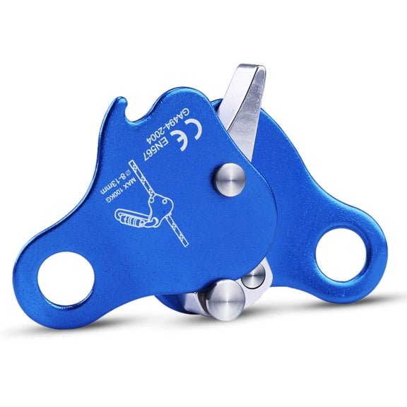 1 Pcs Climbing Ascender, Climbing Rope Grab Suitable for 8-13 mm Diameter Rope Fall Protection Belay Device, Blue