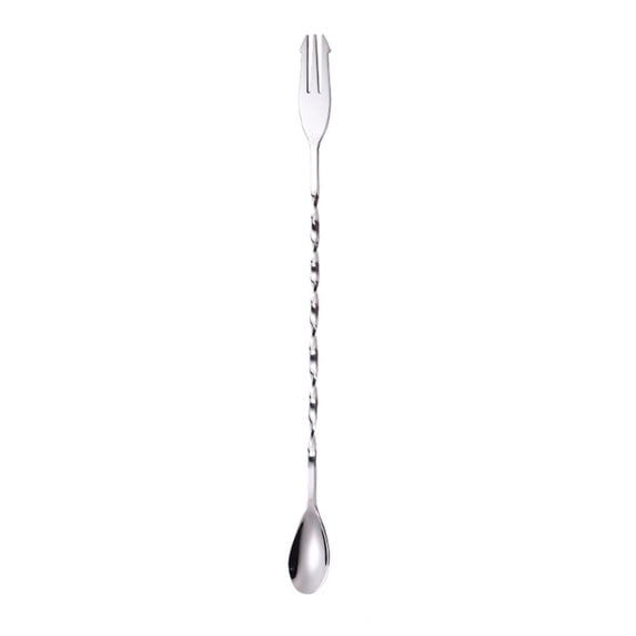 1 Pcs Cocktail Mixing Spoon, Stainless Steel Mixing Spoon, Spiral Pattern Bar Cocktail Shaker Spoon 12.4"
