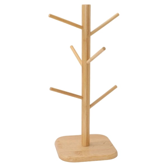 1 Pcs Coffee Mug Tree with 5 Hooks, Mug Tree Stand, Wood Coffee Cup Holder, Countertop Mug Tree Mug Stand Kitchen Organizer Coffee Mug Tree for Counter Organizer