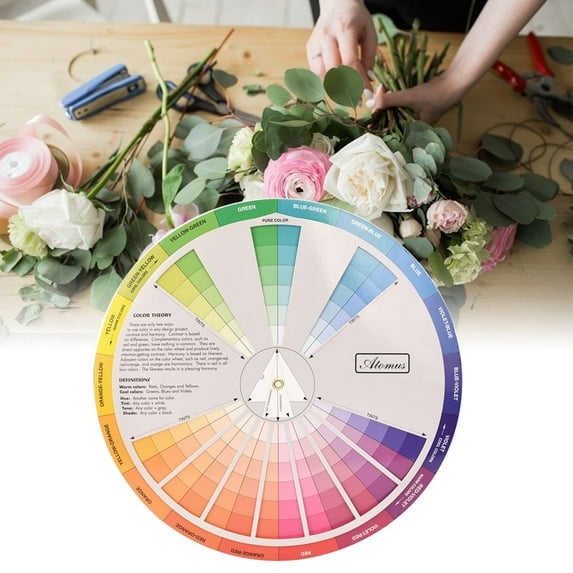 1 Pcs Color Wheel Paper Card, Professional Color Wheel Paper Card Color Learning Nail Pigment Selector Card For Color Mixing, Paint, Pigment