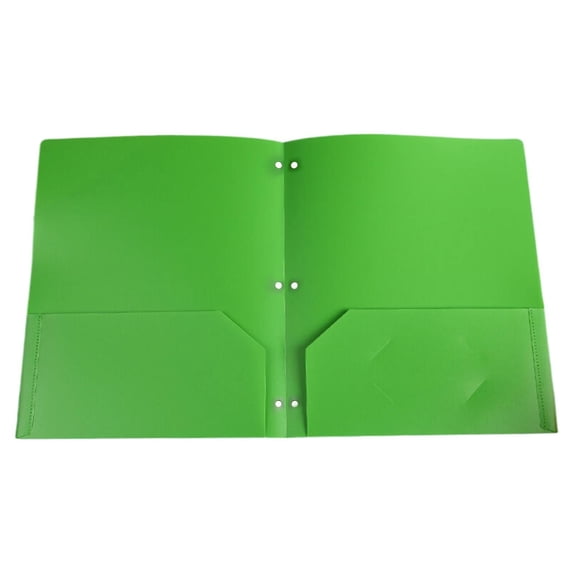 1 Pcs Colored Folders with Pockets 3 Hole Punched,2-Pocket Folders for 3 Ring Binder,3-Hole Punch 2-Pocket Folders,2-Pocket Poly Folders with Business Card Holder for School Office Supplies,(Green)
