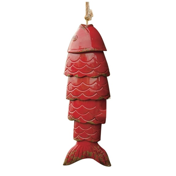 1 Pcs Colored Koi Fish Wind Chime, Creative Metal Koi Fish Garden Wind Chime Home Ornaments, Outdoor Eaves Hanging Decor for Garden Seaside Courtyard Patio Bedroom