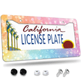 thumbnail image 1 of 1 Pcs Colorful Bokeh License Plate Frame, License Plate Cover for Car Decorative Parts, Aluminum License Plate Bracket Holder Rust-Proof Weather-Proof for US Standard Car, 1 of 9