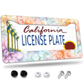 thumbnail image 1 of 1 Pcs Colorful License Plate Frame, License Plate Cover for Car Decorative Parts, Aluminum License Plate Bracket Holder Rust-Proof Weather-Proof for US Standard Car, 1 of 9