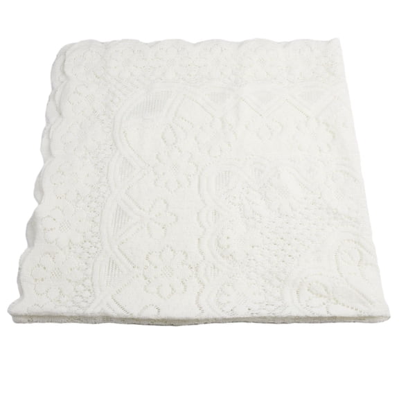 1 Pcs Cotton Crochet Lace Tablecloth, White Lace Tablecloth, Rectangle Cotton Crochet Lace Tablecloth Woven Dining Kitchen Table Cover 90*90cm