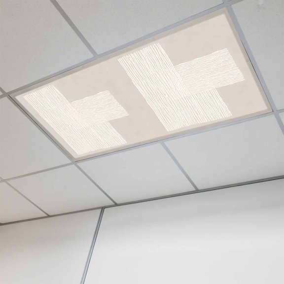 1 Pcs Cream Overlay Blocks Fluorescent Light Covers Abstract Minimalist Beige Line Art Magnetic Light Covers for Ceiling Lights 4 x 2 ft Drop Ceiling Lights Cover Shade for Office, Home, Hospital