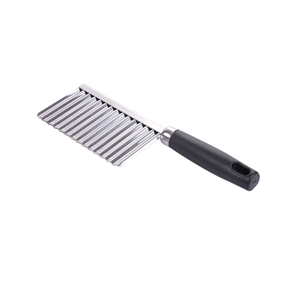 1 Pcs Crinkle Blade Tool, Vegetable & Fruit Wavy Crinkle Cutting Tool Serrator Salad Chopping Knife French Fry Slicer, Steel Wave Blade Cutter Chops Plastic Ergonomic Grip