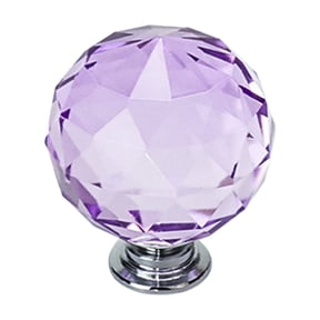 1 Pcs Crystal Glass Door Knob, Crystal and Chrome Modern Cabinet and Drawer Knob for Kitchen, Bathroom, and Furniture 30mm