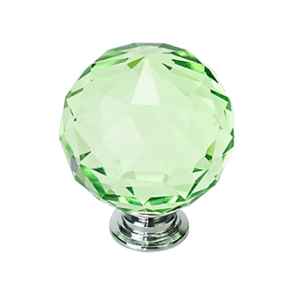 1 Pcs Crystal Glass Door Knob, Crystal and Chrome Modern Cabinet and Drawer Knob for Kitchen, Bathroom, and Furniture 30mm