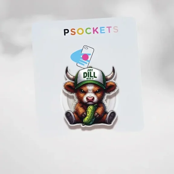 1 Pcs Cute Cow Phone Grip Magnetic, Cow Print Hat Phone Stand, Funny Western Animal Holder Accessory