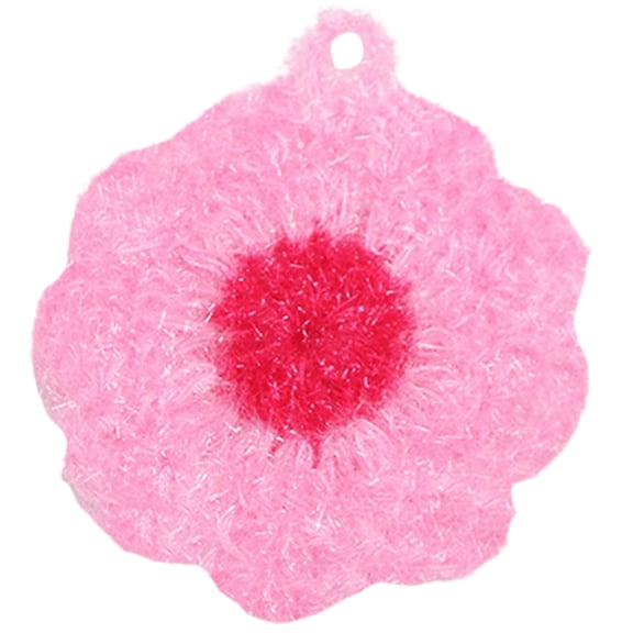 1 Pcs Cute Flower Dish Scrubber, Sink Cleaning Puff, Kitchen Sponge Net Crochet Scouring Pads Non-Scratch Dish Sponges for Dishwashing Cookware, Tubs, Sinks 4.7"