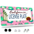 thumbnail image 1 of 1 Pcs Cute Frogs on Pink Background License Plate Frame,License Plate Cover for Car Decorative Parts,Aluminum License Plate Bracket Holder Rust-Proof for US Standard Car, 1 of 8