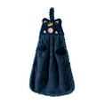 thumbnail image 1 of 1 Pcs Cute Hand Towels with Hanging Loop, Cartoon Animal Absorbent Hand Towels for Kitchen, Coral Fleece Plush Towel for Bathroom Bedroom(Navy Blue), 1 of 4