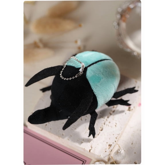 1 Pcs Cute Insect Plush Toys 4 Inch Small Beetle Stuffed Keychains Soft Cuddly Insect Plushies for Birthday Party Supplies Classroom PrizesBlue