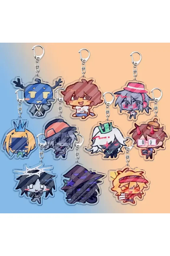 1 Pcs Cute Pixelated Anime Character Acrylic Keychain| 8-Bit Retro Mini Figure Charm| Pixel Witch & Burger Boy Keyring| Trendy Holiday Gift for Gamers