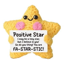 1 Pcs Cute Positive Crochet Starfish Handmade Gifts for Coworkers, Thank You Farewell Presents, Emotional Support Encouragement, Funny Crochet Animal Decoration