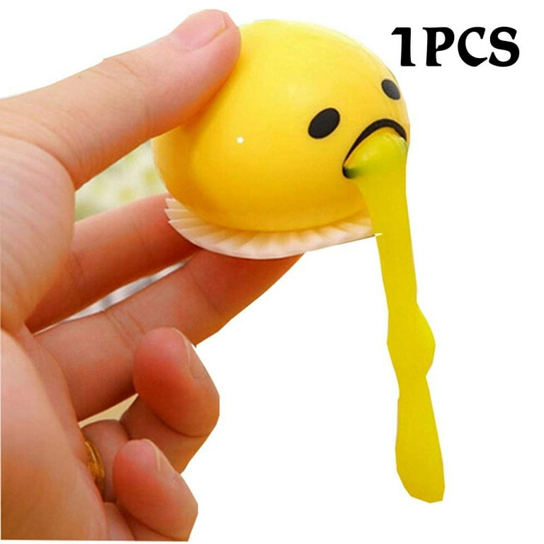 1 Pcs Cute Yellow Round Sucking and Vomiting Lazy Yolk Vomiting Yolk Slime, Vomiting  Yolk Balls, Prank Toys Fidget Toys 