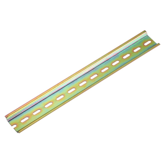 1 Pcs DIN Rail Slotted Iron Mounting Guide 10"(250mm) x 35mm x 7.5mm High Bronze Tone