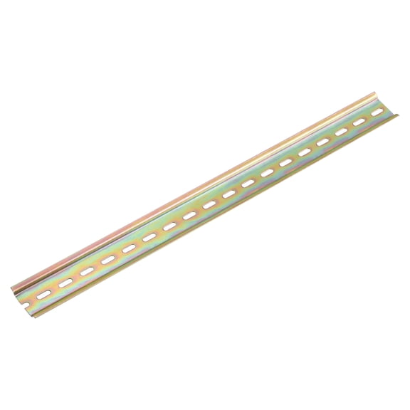 1 Pcs DIN Rail Slotted Iron Mounting Guide 20"(500mm) x 35mm x 6.5mm High Bronze Tone