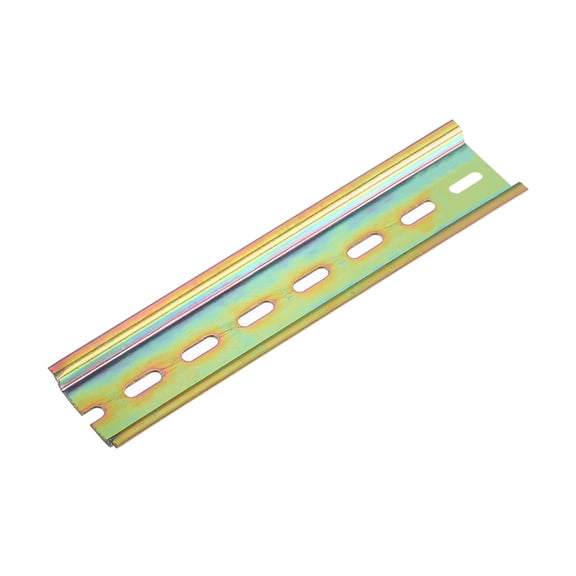 1 Pcs DIN Rail Slotted Iron Mounting Guide 5"(130mm) x 35mm x 7.5mm High Bronze Tone