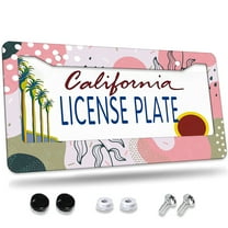 1 Pcs Decorative Frame Background License Plate Frame,License Plate Cover for Car Decorative Parts,Aluminum License Plate Bracket Holder Rust-Proof for US Standard Car