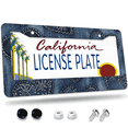 thumbnail image 1 of 1 Pcs Denim hearts License Plate Frame, License Plate Cover for Car Decorative Parts, Aluminum License Plate Bracket Holder Rust-Proof Weather-Proof for US Standard Car, 1 of 9