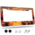 thumbnail image 1 of 1 Pcs Desert Sunset License Plate Frame, License Plate Cover for Car Decorative Parts, Aluminum License Plate Bracket Holder Rust-Proof Weather-Proof for US Standard Car, 1 of 9