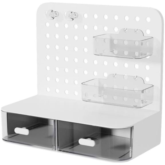 1 Pcs Desktop Perforated Board Storage Box Stationery Sorting Rack Desk Office Cosmetics Storage Rack Pen Holder