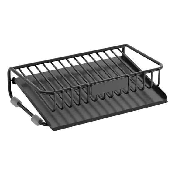 1 Pcs Dish Drying Rack, Compact Dish Rack with Silicone Tray and Caddy, Multifunctional Dish Drainer Sink Drying Rack for Kitchen Counter & Over The Sink, Stainless Stell