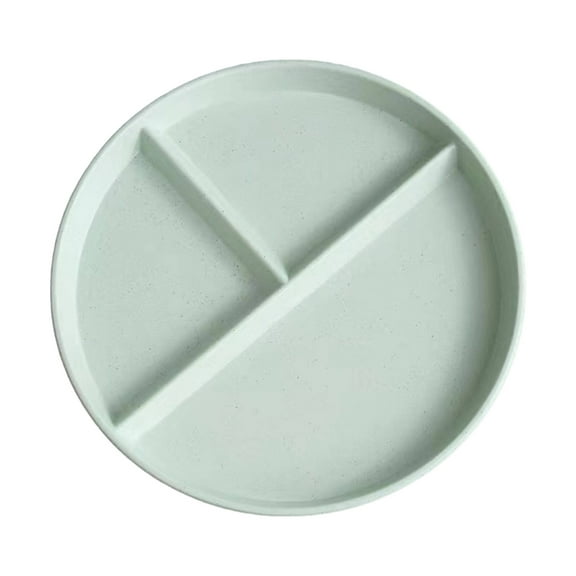 1 Pcs Divided Plates For Adults,Unbreakable Portion Control Plate Sectioned With Dividers,8.7 Inch Plastic Food Separator Dinner Plates Lightweight Compartment Reusable Microwave Safe,(Green,8.7 in)