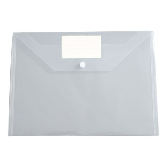 1 Pcs Document Folders,Plastic Envelopes File,Plastic File Folders With Label Pocket And Button,Transparent Document Organizer Folder,Folders For Documents For Work Home Organization,Clear