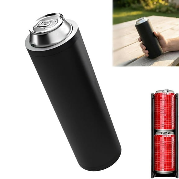 1 Pcs Double Tactical Reload Can Holder-Ultra Chill System, Assault Tactical Insulation Sleeve It Can Fill Two 12-Ounce Cans, Slim Can Cooler Easy to Hold, Suitable for and Soda (Black)