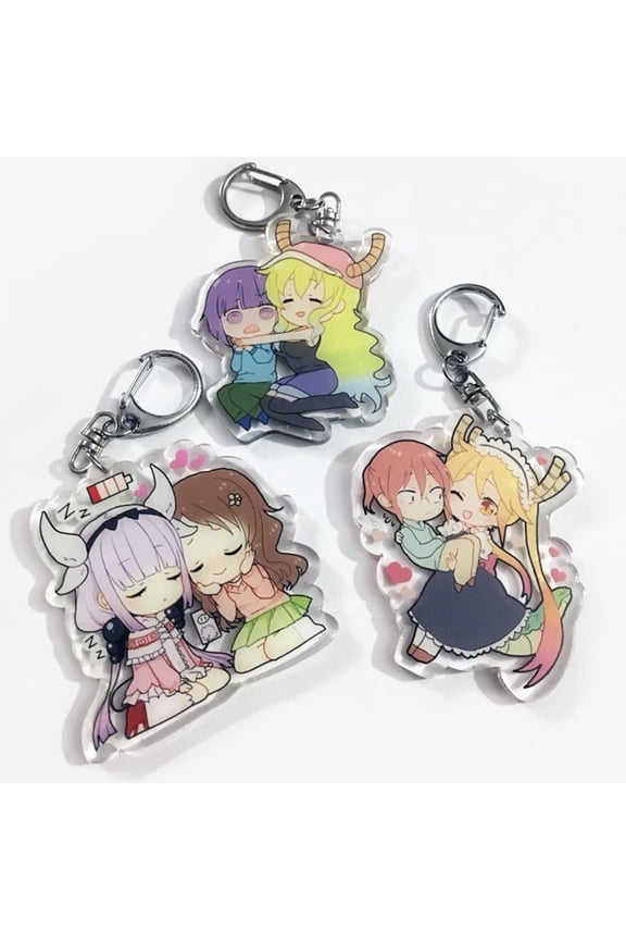1 Pcs Dragon Anime charm keychains - Kanna Riko Shouta Lucoa Kobayashi Tohru