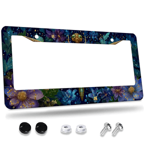 1 Pcs Dragonfly wings License Plate Frame, License Plate Cover for Car Decorative Parts, Aluminum License Plate Bracket Holder Rust-Proof Weather-Proof for US Standard Car