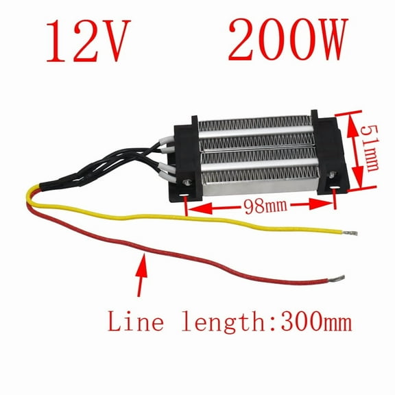 1 Pcs Durable AC/DC 12V 200W Electric Ceramic Thermostatic PTC Heating Element Heater Insulated Air Heater