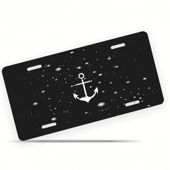 1 Pcs Durable License Plate Covers & Frames, Anchor For Decorative Front, Waterproof For Decoration Aluminum License Plate Covers & Frames Cover For Men Women, 12" X 6"