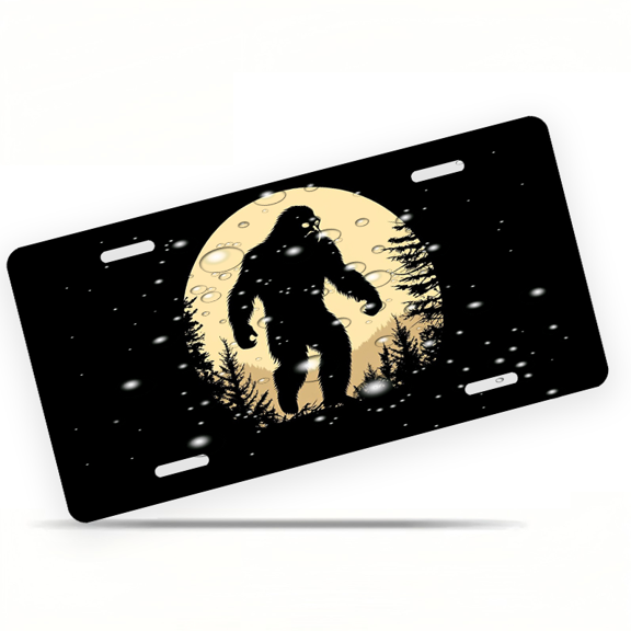 1 Pcs Durable License Plate Covers & Frames, Bigfoot For Decorative Front, Waterproof For Decoration Aluminum License Plate Covers & Frames Cover For Men Women, 12" X 6"