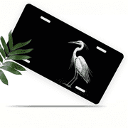 1 Pcs Durable License Plate Covers & Frames, Heron For Decorative Front, Waterproof For Decoration Aluminum License Plate Covers & Frames Cover For Men Women, 12 X 6