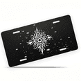 thumbnail image 1 of 1 Pcs Durable License Plate Covers & Frames, Sun Pattern For Decorative Front, Waterproof For Decoration Aluminum License Plate Covers & Frames Cover For Men Women, 12" X 6", 1 of 6