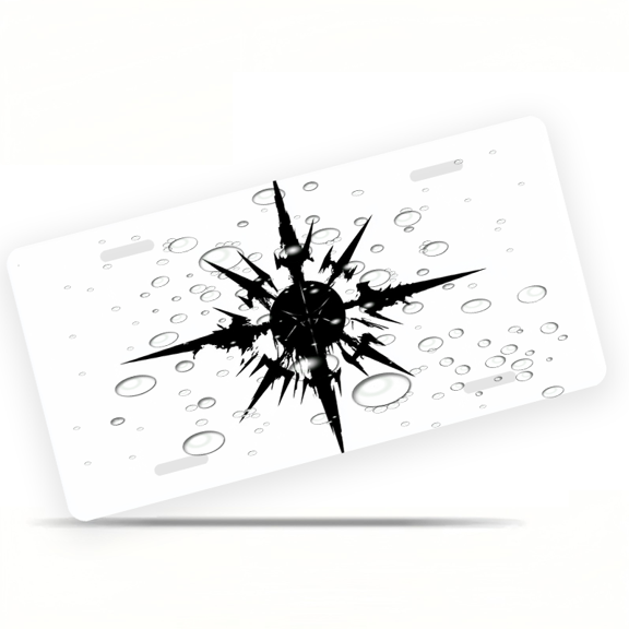 1 Pcs Durable License Plate Covers & Frames, Sunburst Logo For Decorative Front, Waterproof For Decoration Aluminum License Plate Covers & Frames Cover For Men Women, 12" X 6"