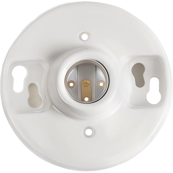 1 Pcs E26 Medium Base Light Socket Replacement, Ul Listed Keyless Ceiling Lamp Holder, Light Bulb Socket, Compatible with LED CFL Incandescent Bulbs, 660w 250v (Porcelain)